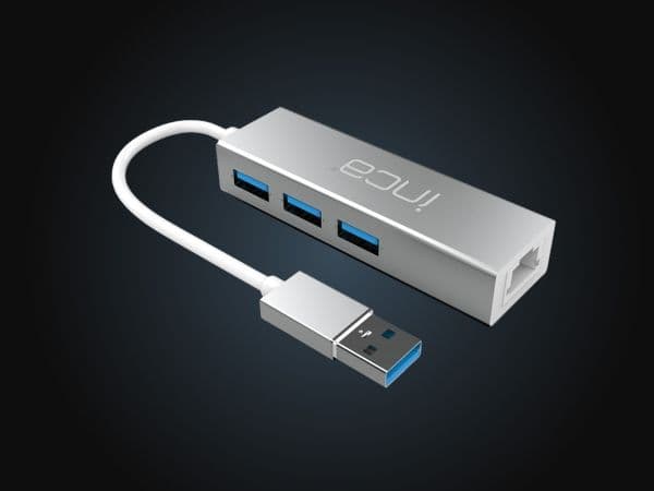 INCA-sovitin IUSB-03TX Ethernet > USB ja C-tyyppi 1000Mbit