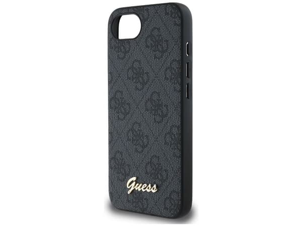 Guess 4G Script Logo MagSafe-skal för iPhone 16e - svart