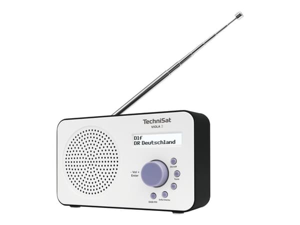TechniSat Viola 2 - Bärbar DAB-radio - svart, vit