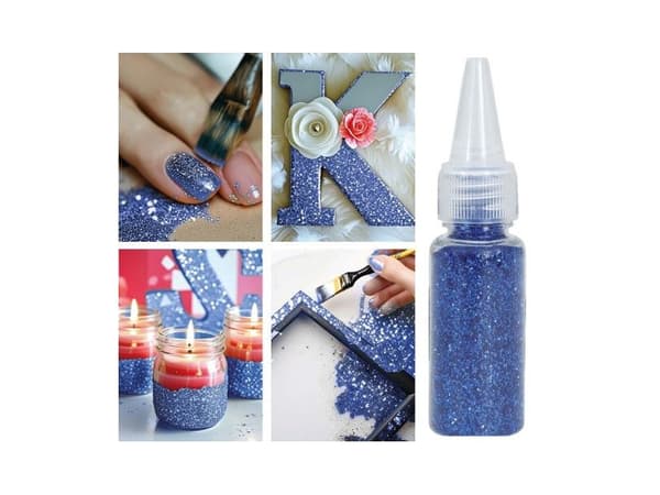 Blå glitter til utkledning og pynt, 10 g