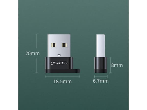 USB-adapter Ugreen US280 USB-A till USB-C, svart (50568)
