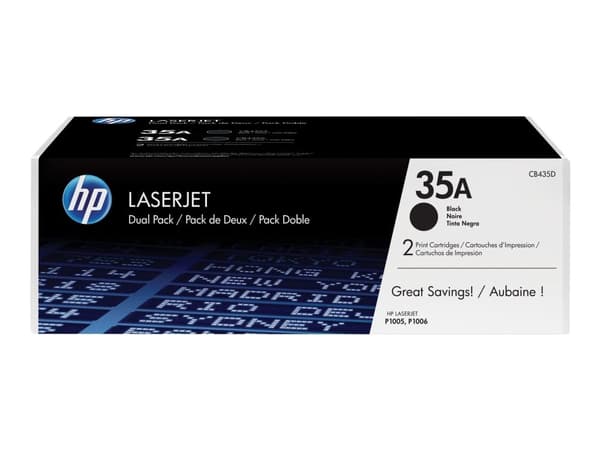 Lasertoner HP 35A CB435A, 1.500 sider, Sort
