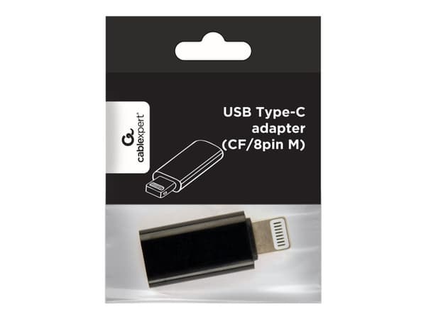 Cablexpert - Lightning-adapter - USB-C hona till Lightning hane - svart