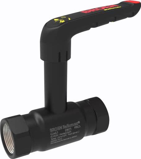 Ballomax stålkugleventil DN50 - BBM2031 Sort Full Flow Muffe2''xMuffe2'' PN25 Høj spindel