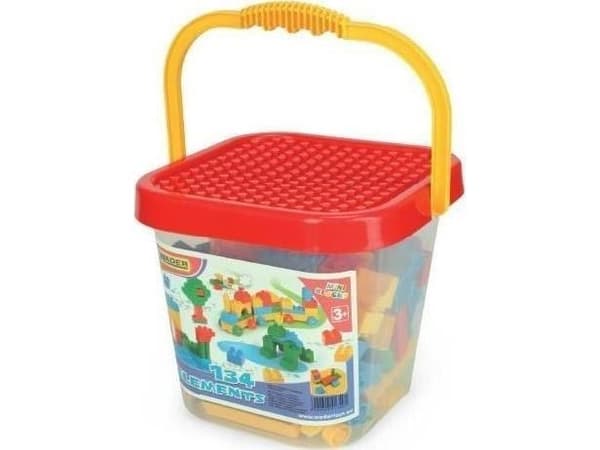 Wader Mini Blocks-sett i stor bøtte (134 deler)