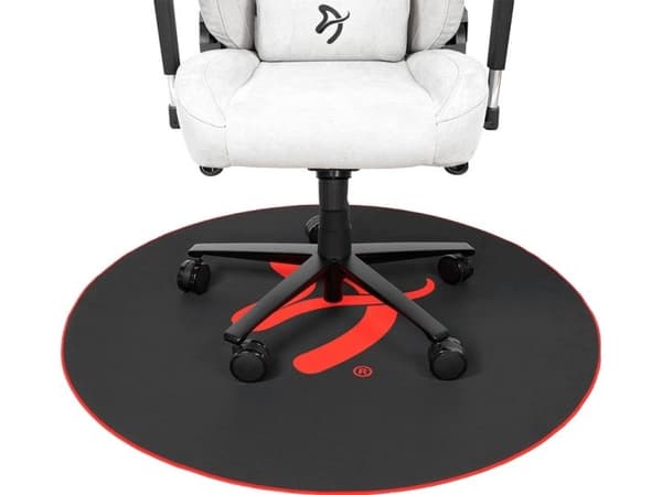Arozzi Zona - Stolmatte for kontor - rund - 121 cm - rød