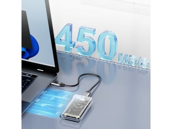MSATA USB-C 3.2 5Gbps -asematasku - läpinäkyvä