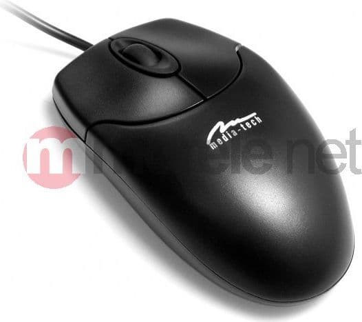 Media-Tech MT1075K-PS2, Oikeakätinen, Optinen, PS/2, 800 DPI, Musta