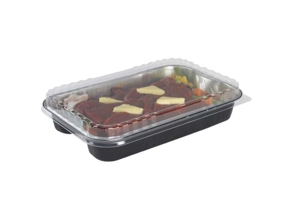 Lid for aluminium container, Plus Pack Ready2Cook, Rektangulær,300x200x26mm PET, transparent, Æske m