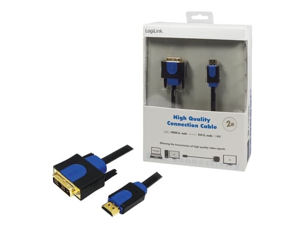 LogiLink - Adapterkabel - HDMI han til DVI-D han - 2 m