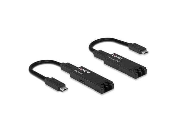 Lindy 43312, USB Type-C, LC, Mies, LC, Musta, 100 m