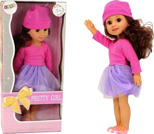 LeanToys docka för barn flicka, brunt hår