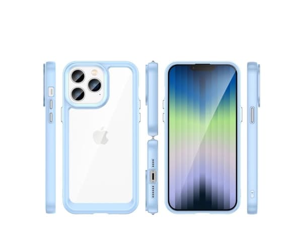 Outer Space Case iPhone 14 Pro Max hårt fodral med gelram - blå