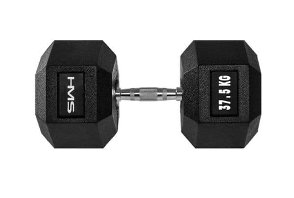 HMS hantel Hex Pro gummerad 1 x 37,5 kg