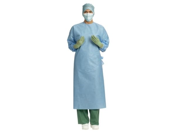 Operationskittel, Barrier, L, 126cm, blå, SMS, Primary, standard, steril