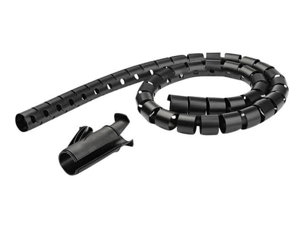 StarTech.com 1.5m (4.9ft) Cable Management Sleeve - Spiral - 1" (25mm) Diameter - W/ Cable Loading Tool - Black (CMSCOILED) - Set med kabelfodral -...