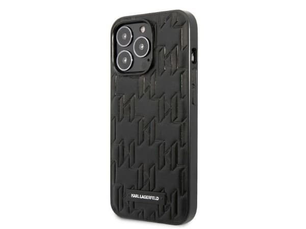 Karl Lagerfeld monogram plaque deksel til iPhone 13 Pro Max - svart