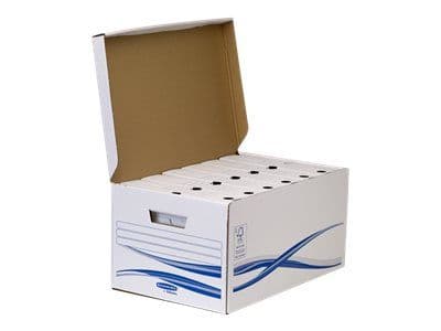 Bankers Box Basic Maxi A4+ - Boxfil - ryggbredd: 80 mm - vit (paket om 6)