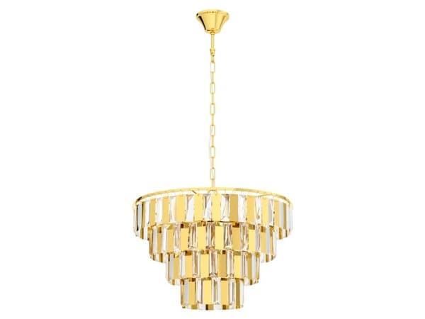 EGLO ERSEKA pendellampe 7L E14 messing/krystall