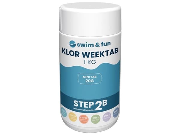 Swim&Fun Klor WeekTab - Tabs 20 g - 1 kg - Steg 2B