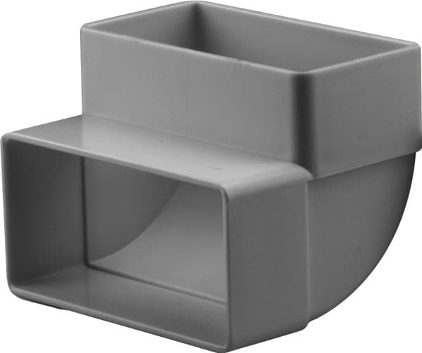 Fresh-plastsystem. Rektangulär plastböjning 204 x 60 mm, 90°, vertikal, grå.