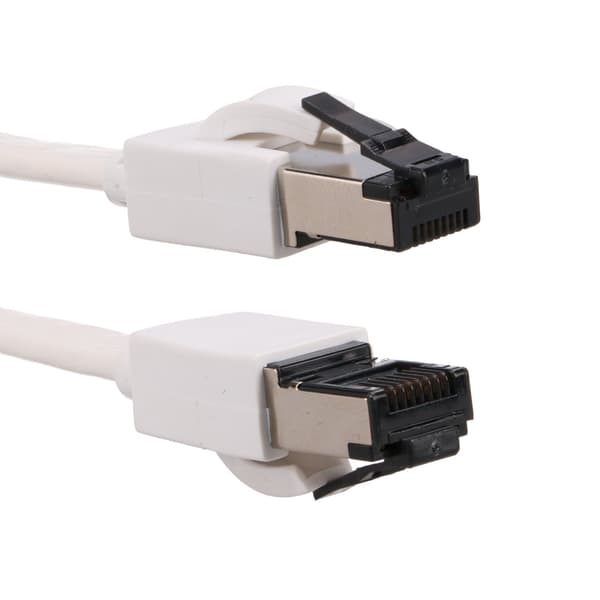 EXTRALINK LAN PATCHCORD CAT.8 U/FTP 5M 40G FLAT SHIELDED FOILED TWISTED PAIR BARE COPPER WHITE