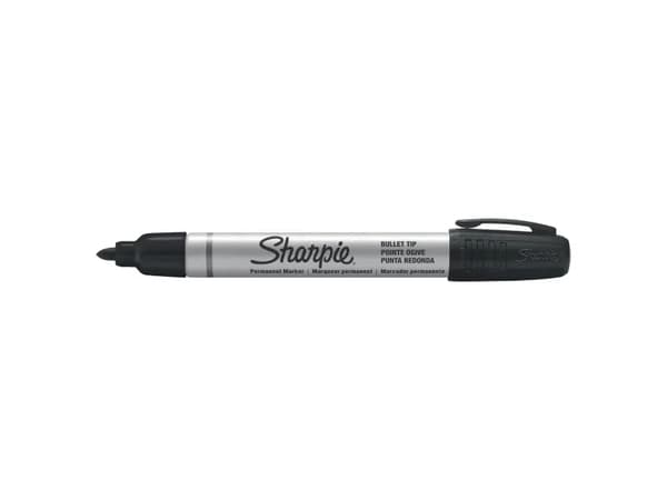 Permanent tusj Sharpie, industriell, rund spids, sort