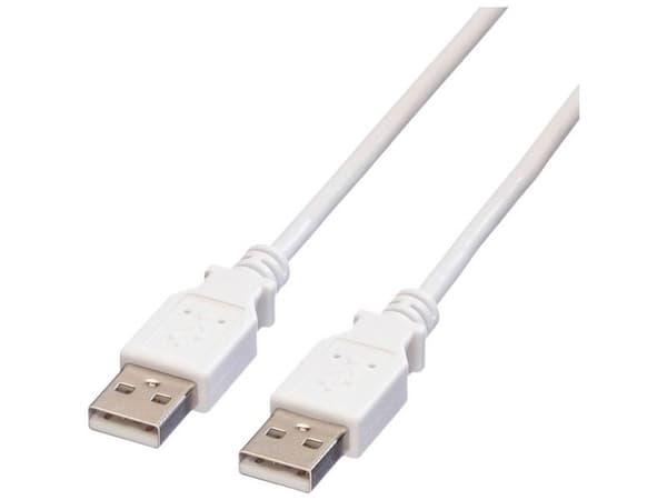 Value USB 2.0 Cable, A - A, M/M 4.5 m, Hvit, 4,5 mm