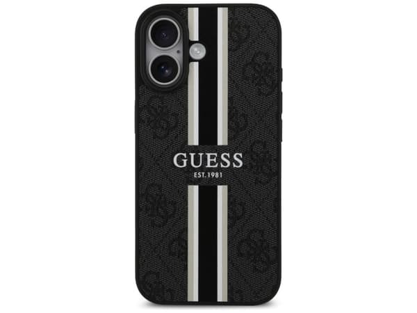 Guess 4G Printed Stripes MagSafe case for iPhone 17 - black