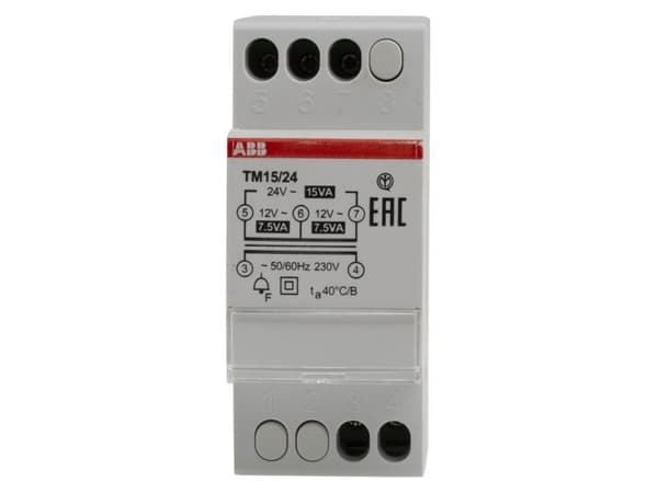 ABB klocktransformator TM15/24 15VA 24VAC (2CSM228745R0802)