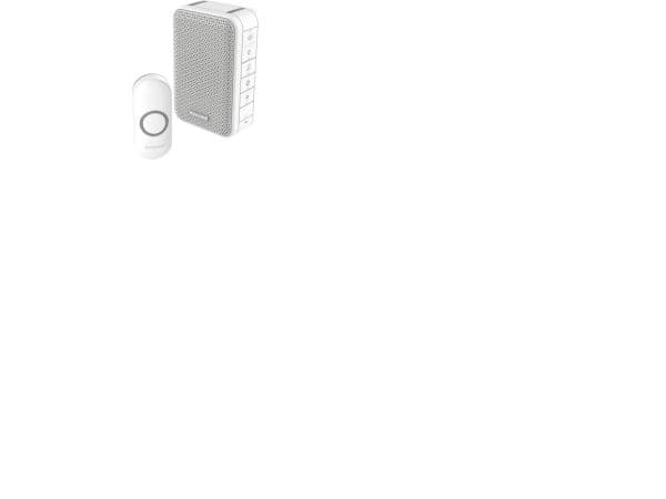DC313N trådlös dörrklocka-set LED 150 meter 6 melodier 84 dB vit