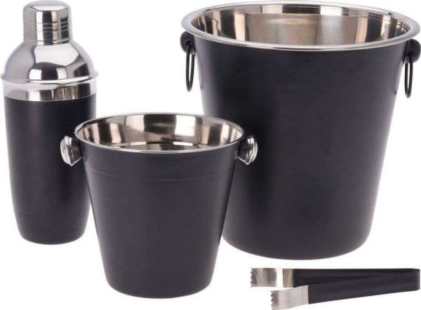 Excellent Houseware Barmeno-set 4 delar svart