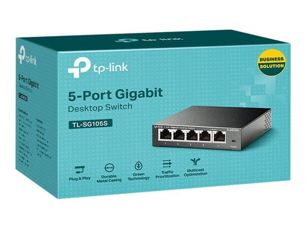 TP-Link TL-SG105S - Switch - 5 x 10/100/1000 - stasjonær