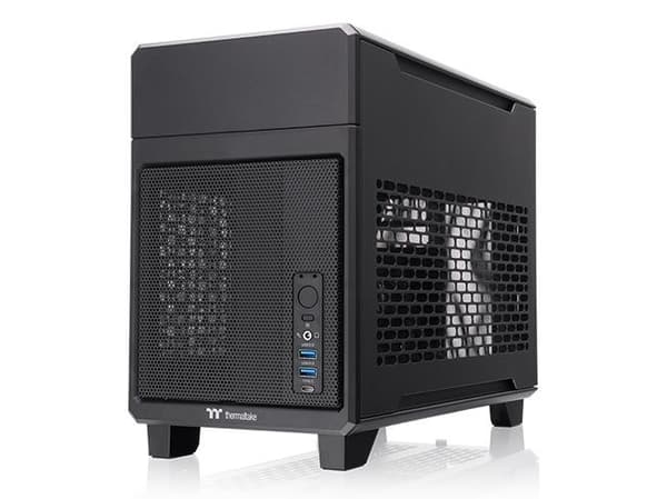 Thermaltake TR100, Mini Tower, PC, musta, Mini-ITX, SPCC, Terästä, 6,8 cm