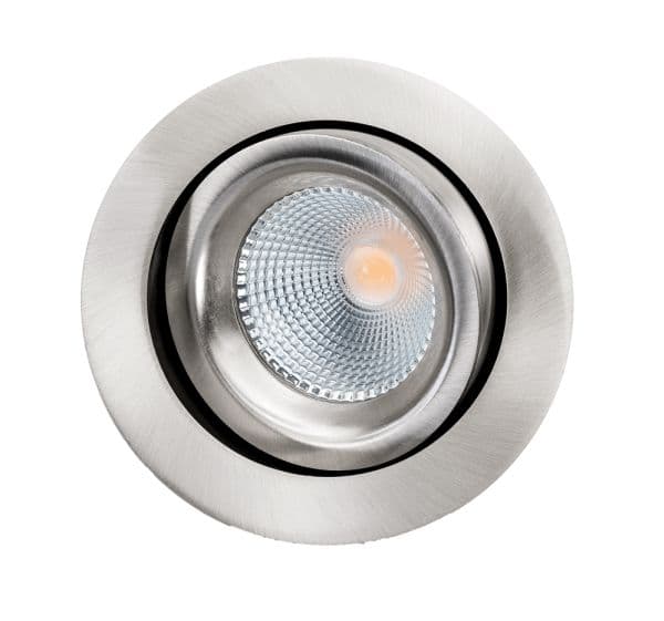 Downlight Junistar Lux Isosafe 7W 3000K, børstet stål