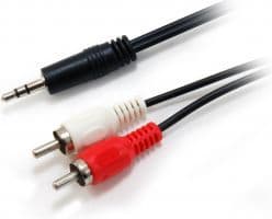 Equip 14709207, 3.5mm, Hankjønn, 2 x RCA, Hankjønn, 2,5 m, Sort