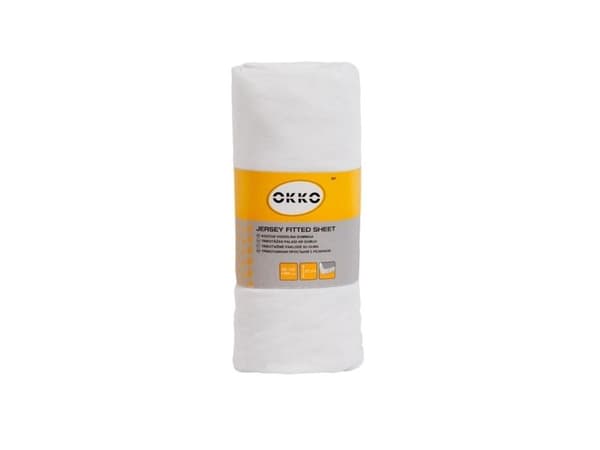 Okko Bed Sheet Polycott 120X200+25Cm White601