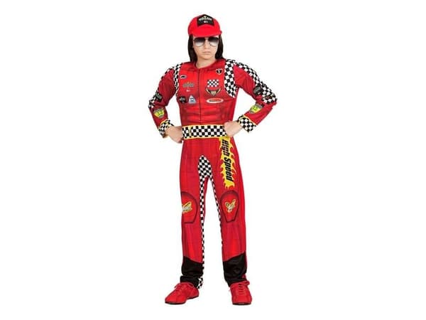 Rød Formel 1 kører kostume