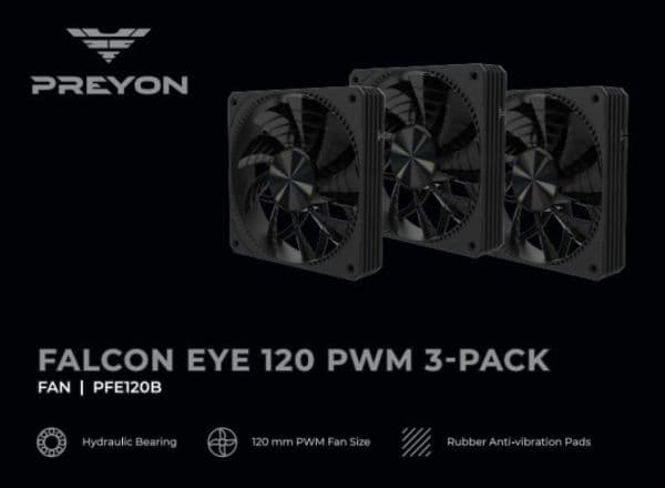 PREYON Falcon Eye PC Fans - 3-Pack