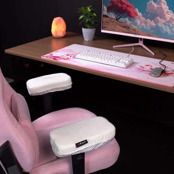 Arozzi - Memory Foam Armrest Pads - White