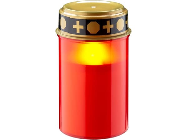 No Name LED Grave Candle with Timer, red