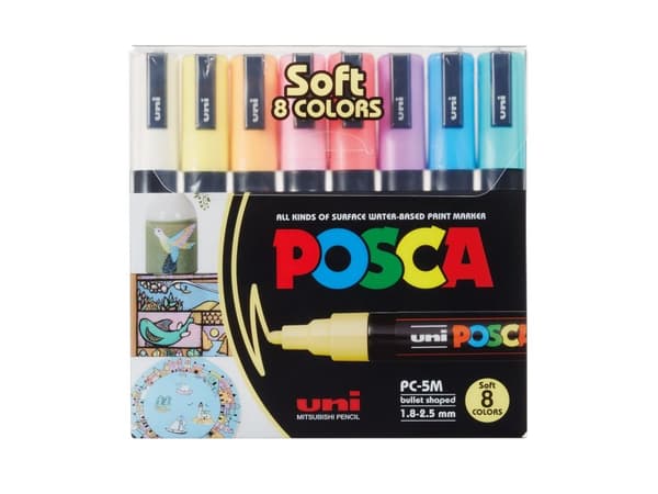 POSCA-merkintäsarja Soft Colours, PC-5M 8 ass.