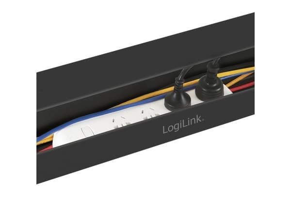 LogiLink KAB0070, Kabelskilleskuff, Bord, Stål, Sort