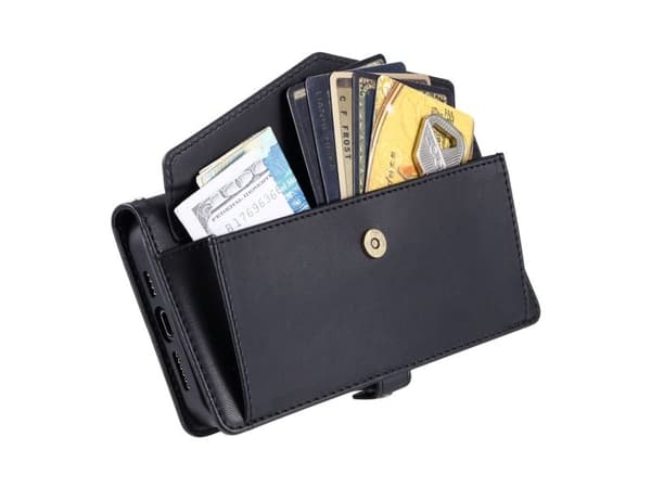 Samsung Galaxy A56 5G Leather Wallet Case with Stand Function and Straps - Black
