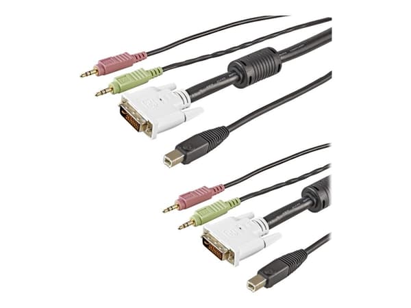 StarTech.com 6 ft 4-in-1 USB DVI KVM Cable with Audio and Microphone - DVI KVM Cable - USB KVM Cable - KVM Switch Cable (USBDVI4N1A6) - Förlängning...
