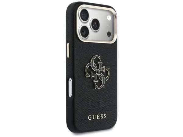 Guess FW Resin-logo-deksel til iPhone 17 Pro - svart