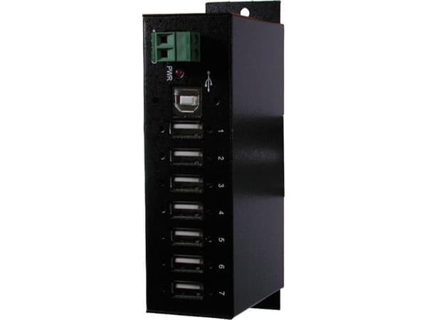 Exsys Ex 1177HMV - Hub - 7 x USB 2.0 - DIN-skinnemonterbar - DC-strøm