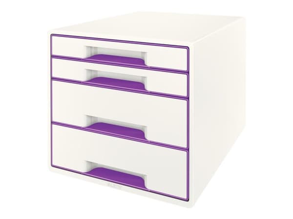 Desk Cube Leitz WOW 4-skuffer hvid/lilla