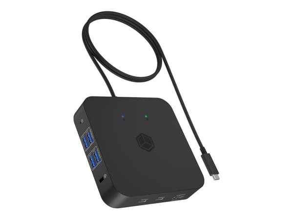ICY BOX - Dokkingstasjon - USB-C - 3 x HDMI - 1GbE