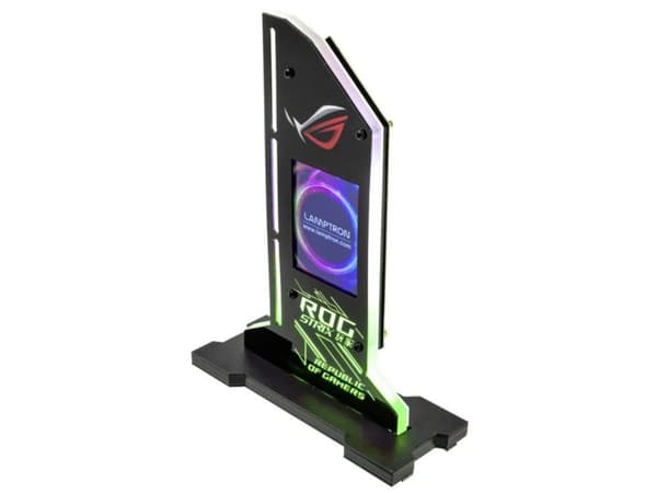 Lamptron vertikal GPU-holder med skjerm – svart